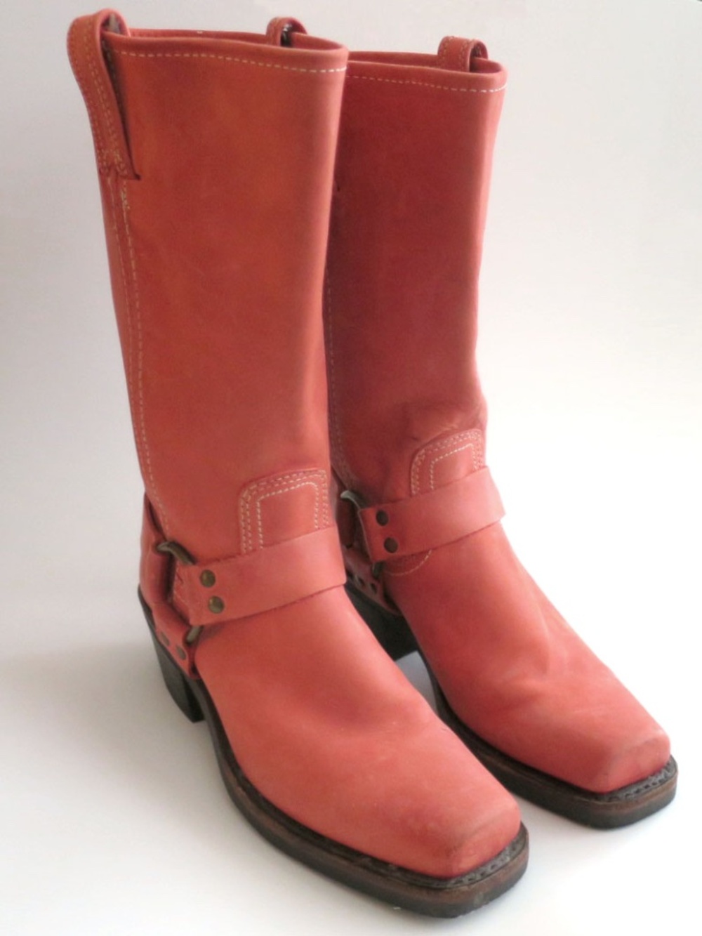 Frye Vintage Coral Leather Harness Boots Size 7